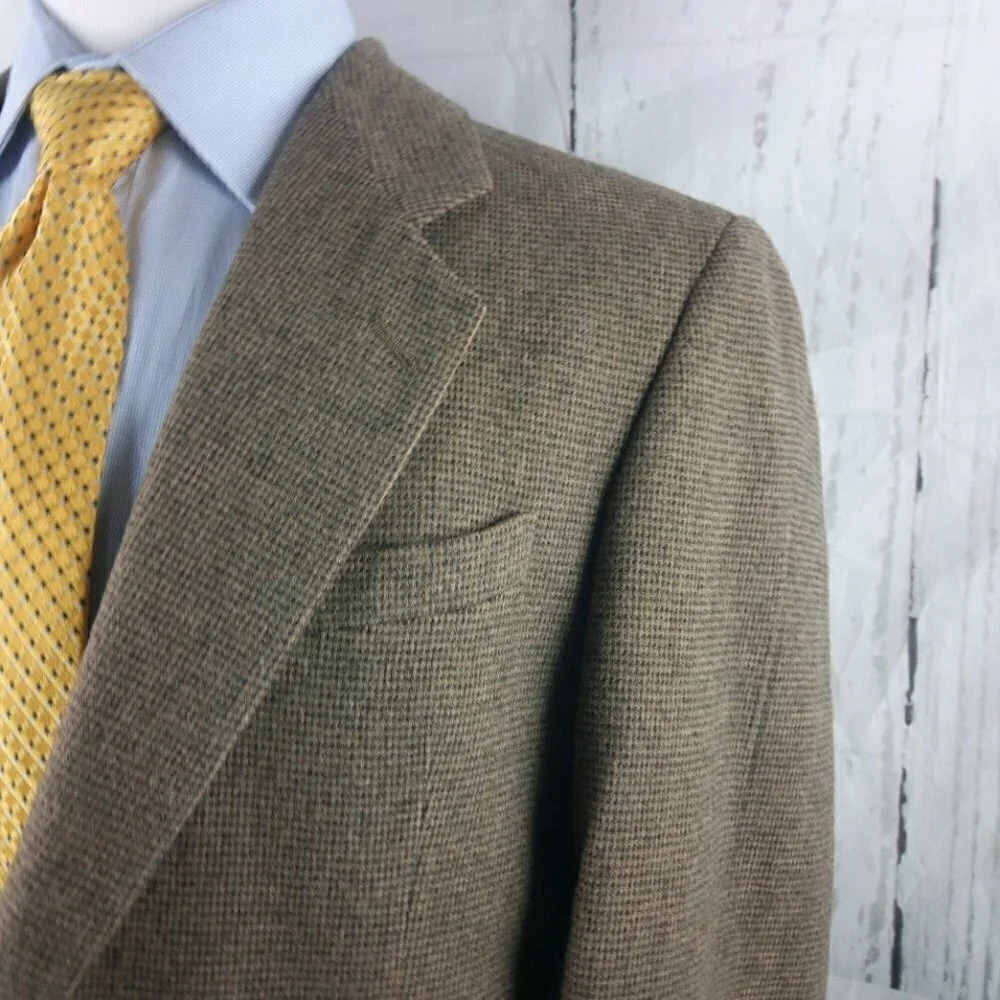 Zylos George Machado 42L CamelHair Blend Multicolor Birdseye Blazer Sport Coat